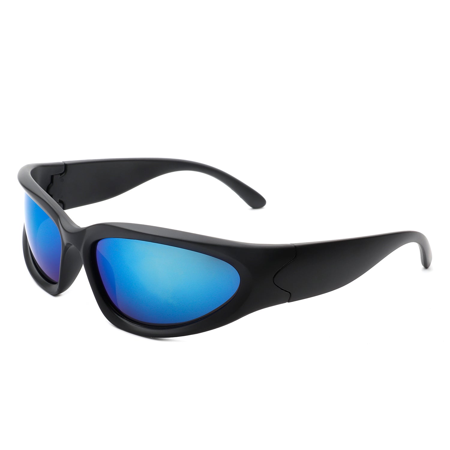 Starfall - Sporty Rectangle Oval Y2K Wrap Around Unisex Fashion Sunglasses-4