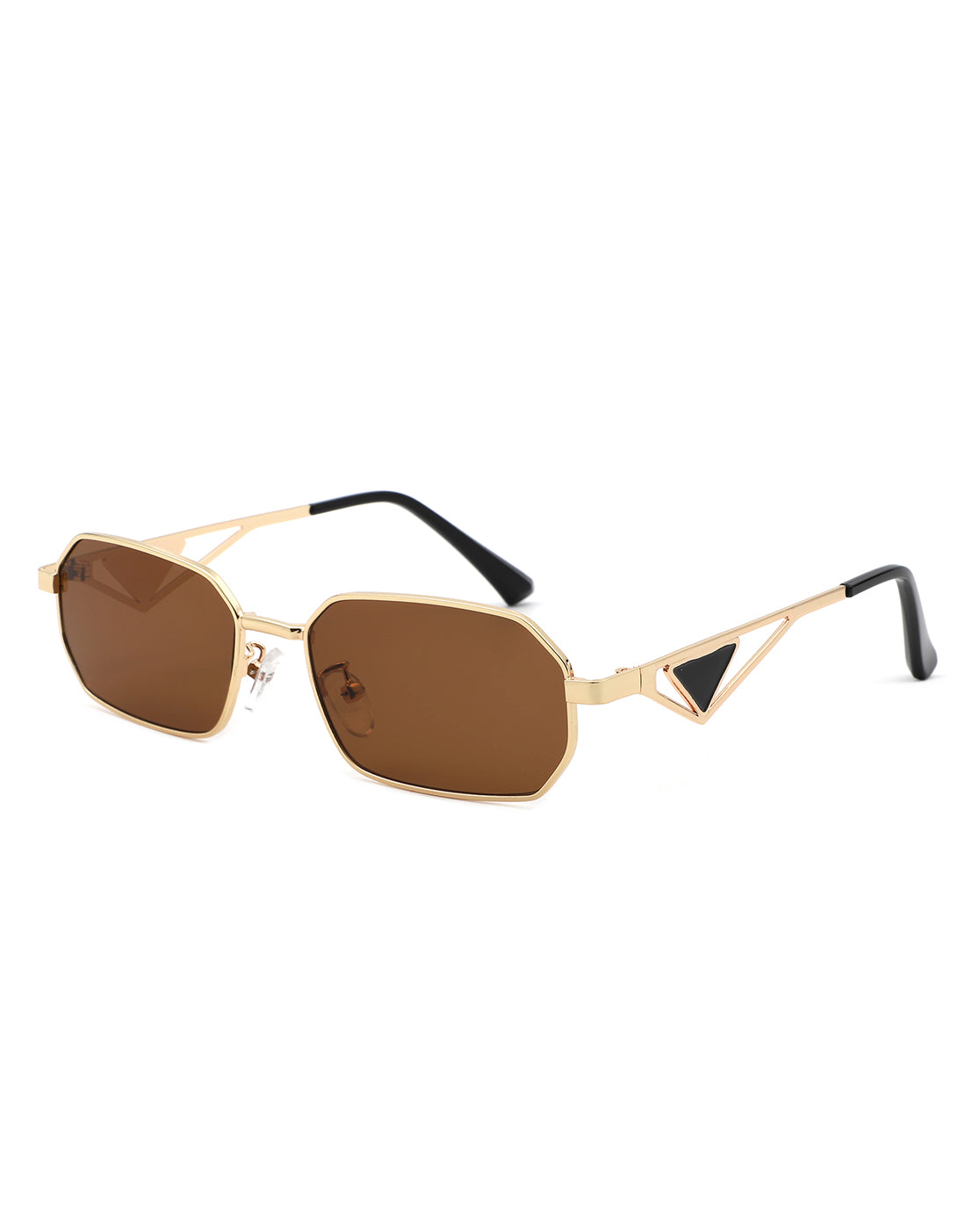 Xosnuze - Retro Geometric Rectangle Square Frame Sunglasses-0