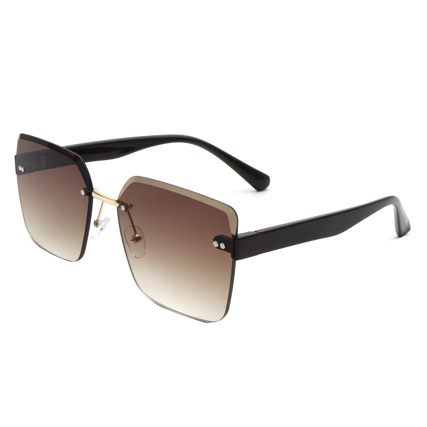 Aspos - Square Rimless Fashion Tinted Women Sunglasses-8