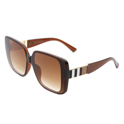 Lunacove - Square Retro Oversize Fashion Flat Top Women Sunglasses-5