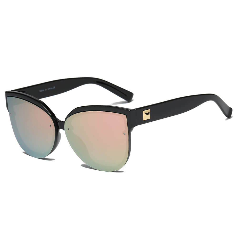 LENOIR | Women Oversized Mirrored Cat Eye Sunglasses-2