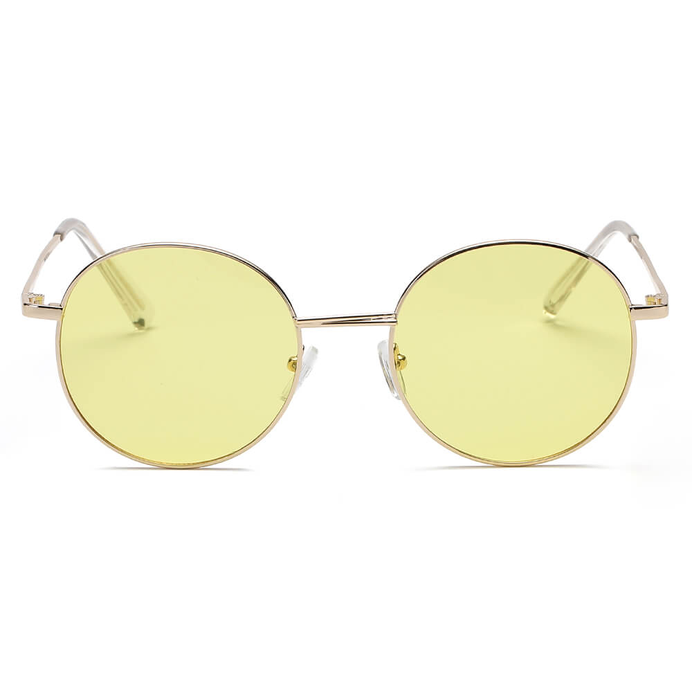 GENEVA | Retro Vintage Metal Round Oval Circle Sunglasses-7