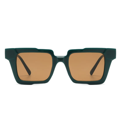 Xeno - Flat Top Geometric Fashion Square Sunglasses-4