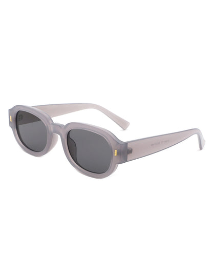 Elandra - Narrow Oval Round Retro Fashion Sunglasses-7