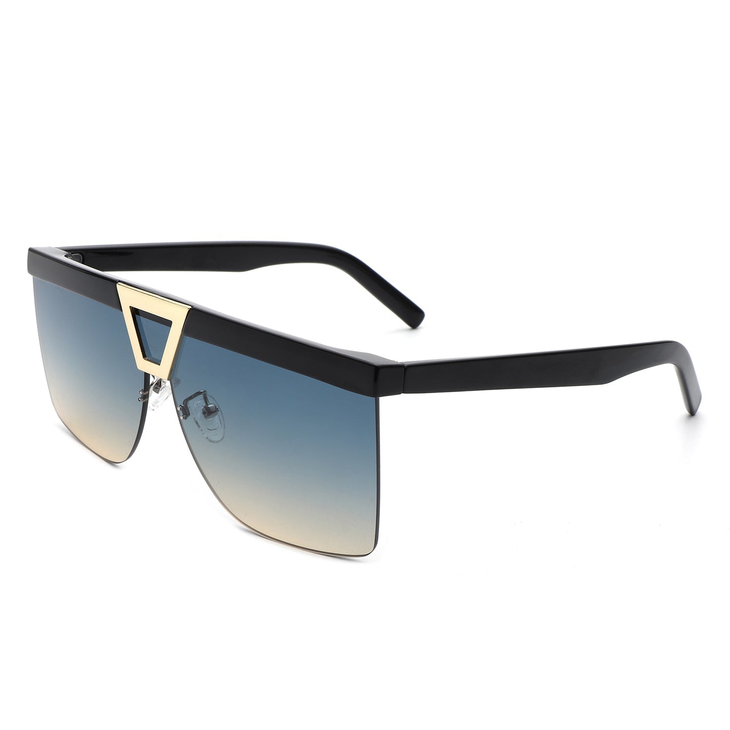 Starview - Oversized Half Frame Tinted Square Sunglasses-5