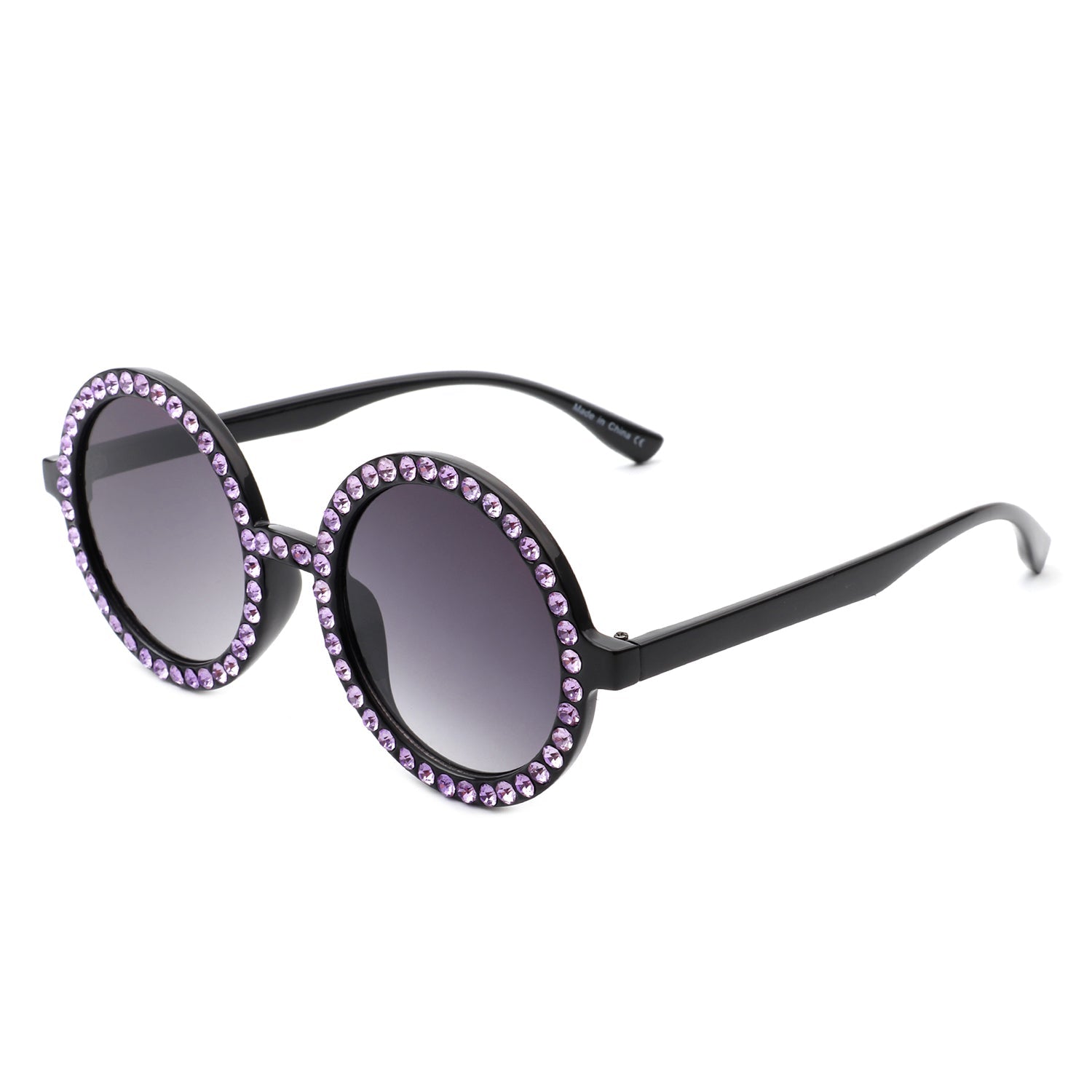 Dreamwey - Round Fashion Rhinestone Circle Oversize Women Sunglasses-5