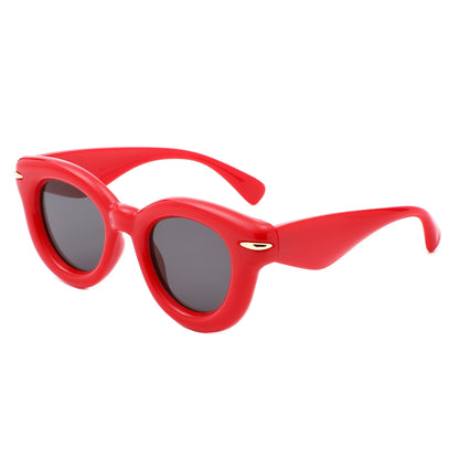 Glide - Round Thick Frame Retro Circle Sunglass-0