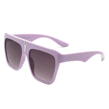 Kallias - Oversize Square Flat Top Large Fashion Women Sunglasses-5