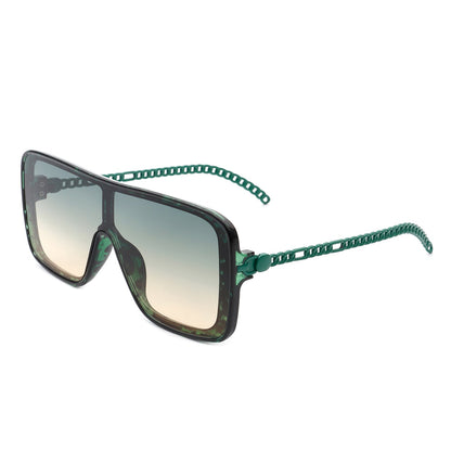 Wildwind - Square Fashion Flat Top Oversize Retro Sunglasses-4