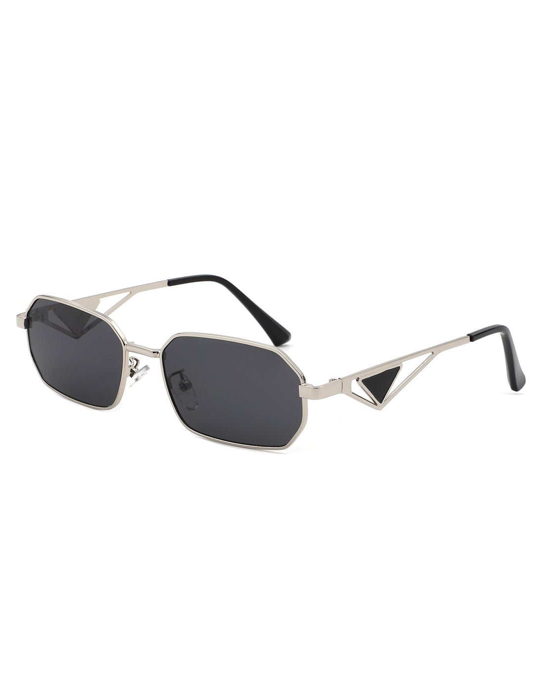 Xosnuze - Retro Geometric Rectangle Square Frame Sunglasses-5