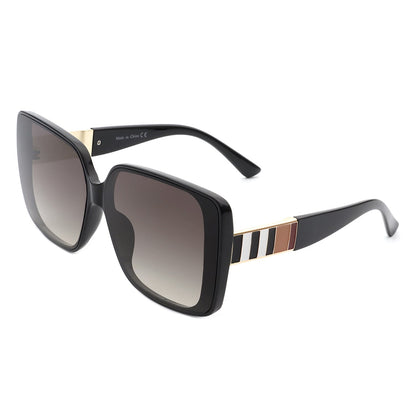 Lunacove - Square Retro Oversize Fashion Flat Top Women Sunglasses-7