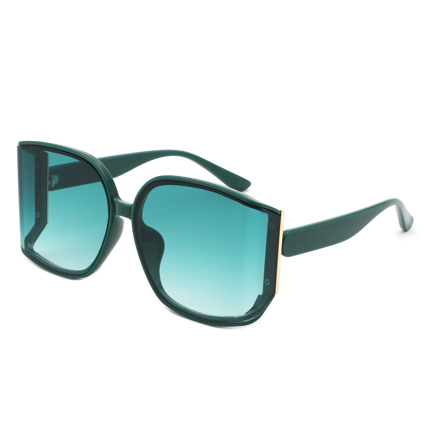 Jolt - Oversized Butterfly Square Curved Lens Sunglasses-7