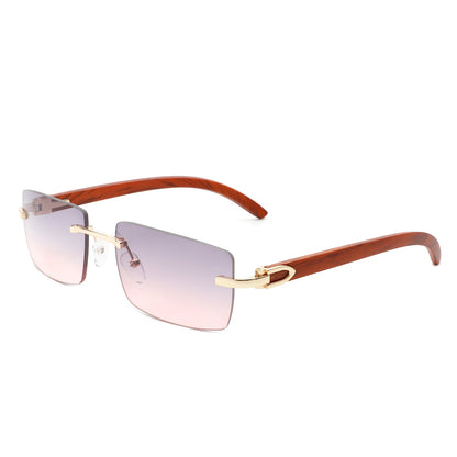 Oceanize - Rectangle Rimless Retro Frameless Fashion Tinted Sunglasses-5