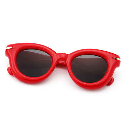 Glide - Round Thick Frame Retro Circle Sunglass-7