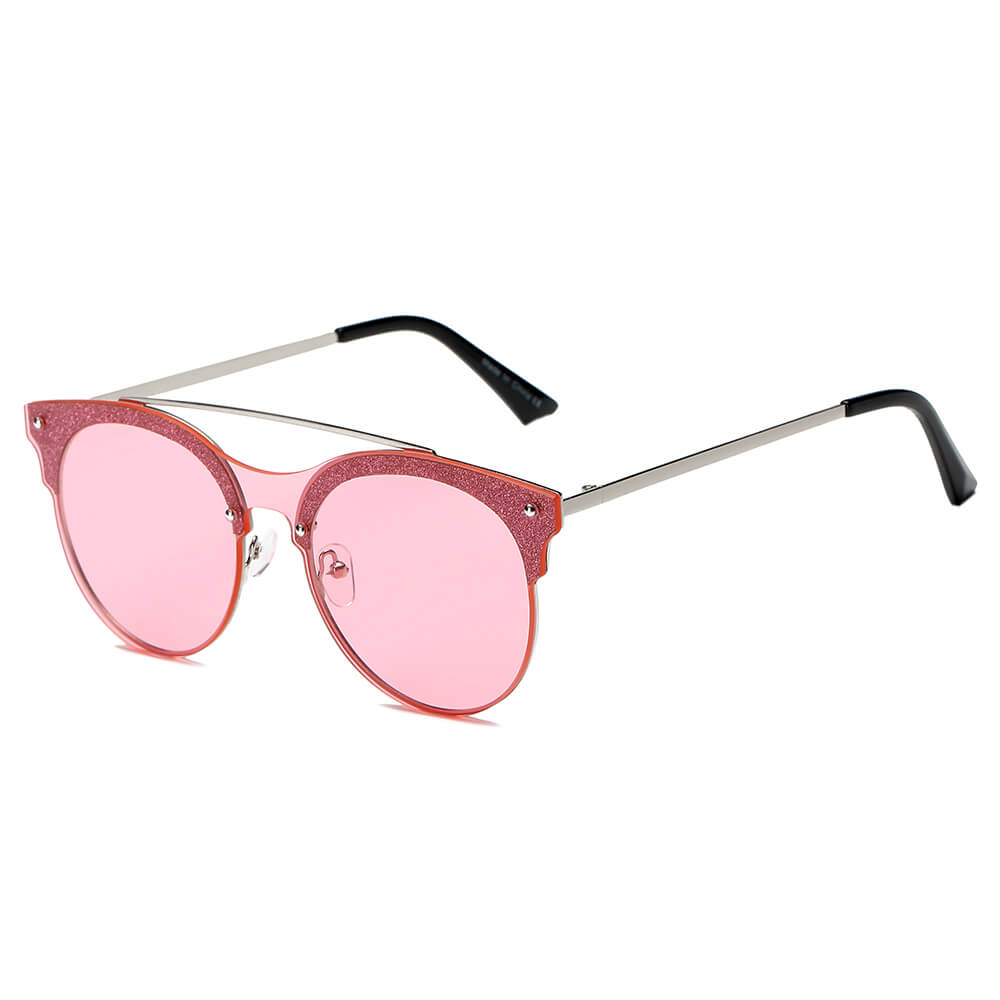 ENDICOTT | Round Circle Brow-Bar Tinted Lens Sunglasses-2