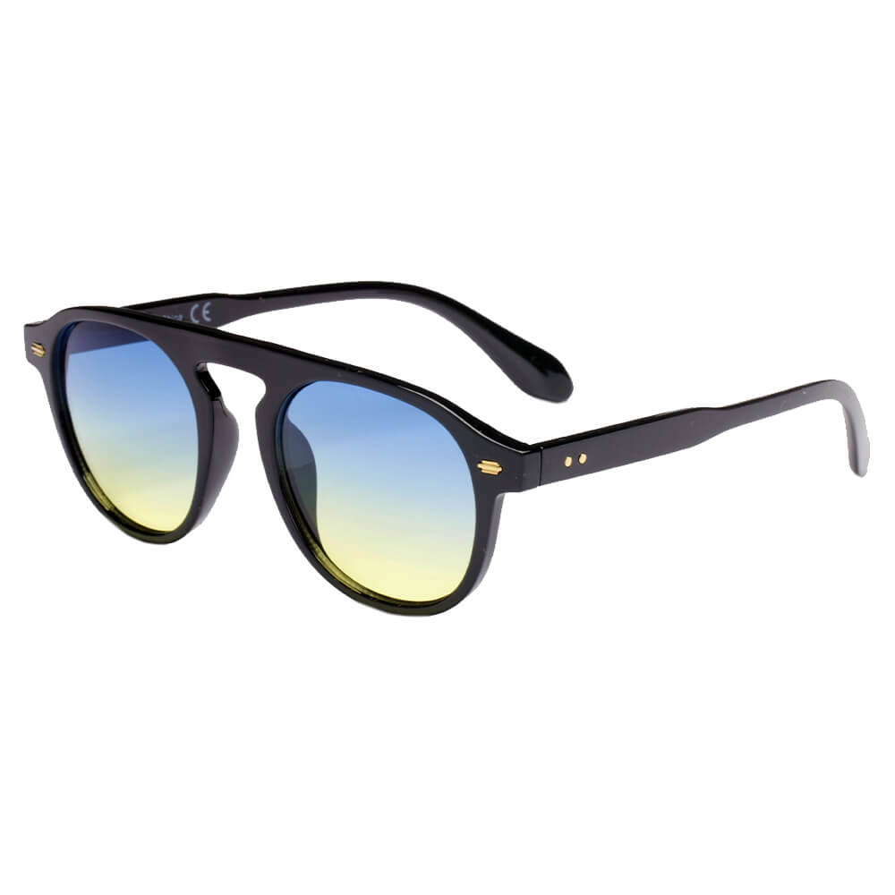 CADIZ | Unisex Round Carrera Fashion Round Brow Bar Sunglasses-4