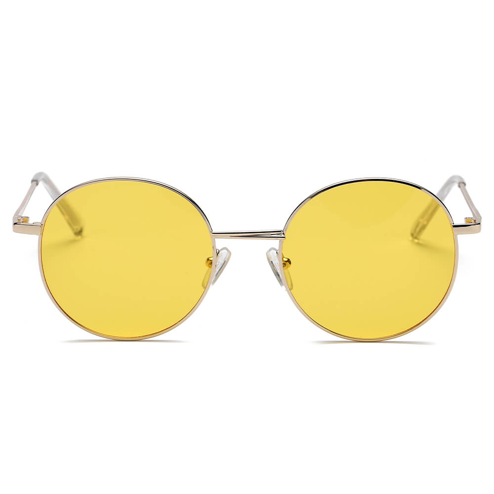 GENEVA | Retro Vintage Metal Round Oval Circle Sunglasses-1