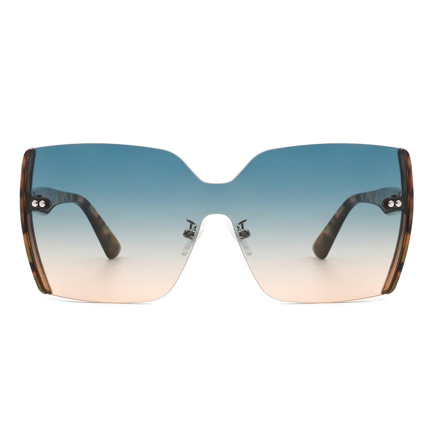 Xanadune -  Square Oversize Half Frame Tinted Retro Fashion Women Sunglasses-1