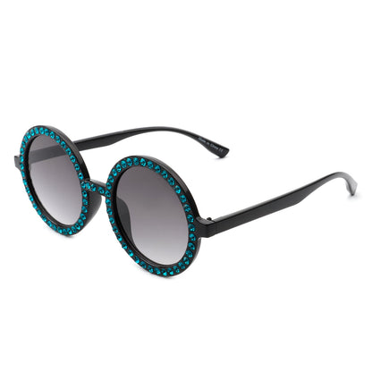 Dreamwey - Round Fashion Rhinestone Circle Oversize Women Sunglasses-7