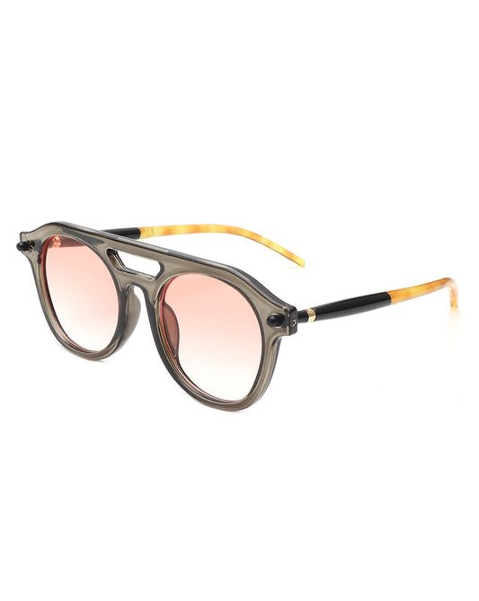 Vivid - Retro Round Brow-Bar Vintage Circle Sunglasses-0