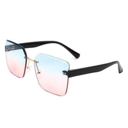 Aspos - Square Rimless Fashion Tinted Women Sunglasses-0