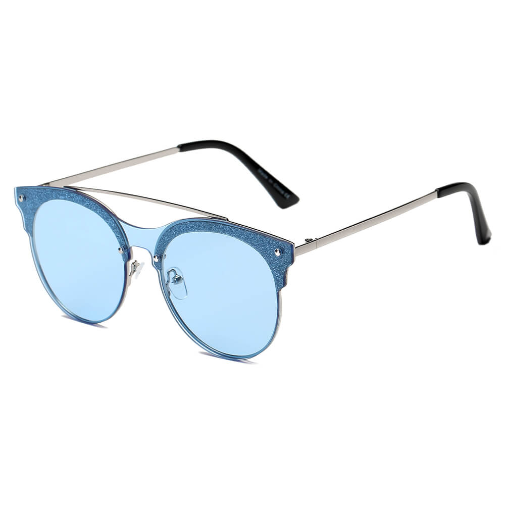 ENDICOTT | Round Circle Brow-Bar Tinted Lens Sunglasses-4