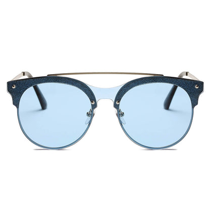 ENDICOTT | Round Circle Brow-Bar Tinted Lens Sunglasses-5