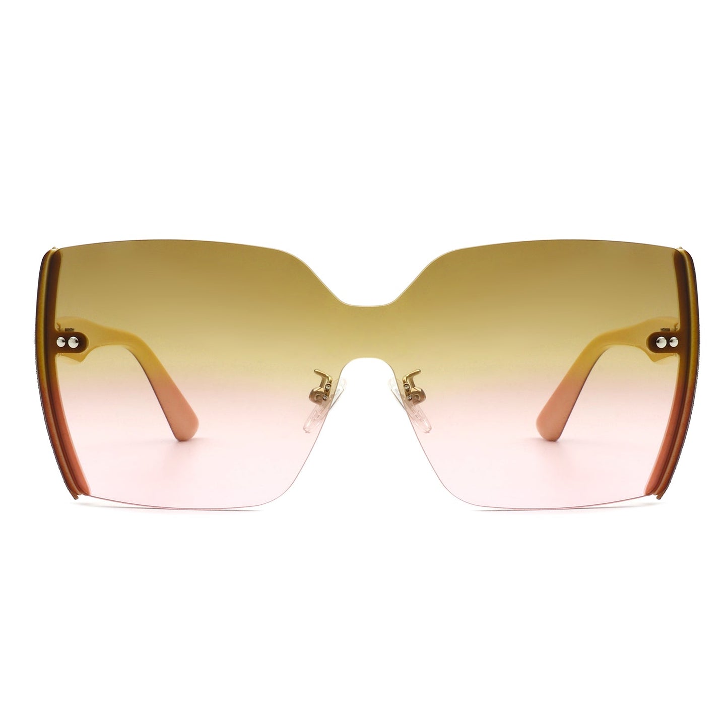 Xanadune -  Square Oversize Half Frame Tinted Retro Fashion Women Sunglasses-9