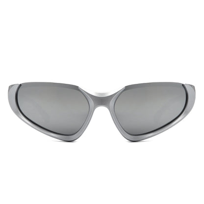 Dazzling - Rectangle Retro Fashion Wrap Around Sunglasses-8