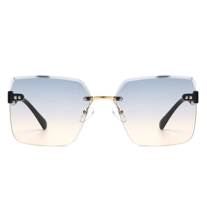 Aspos - Square Rimless Fashion Tinted Women Sunglasses-5