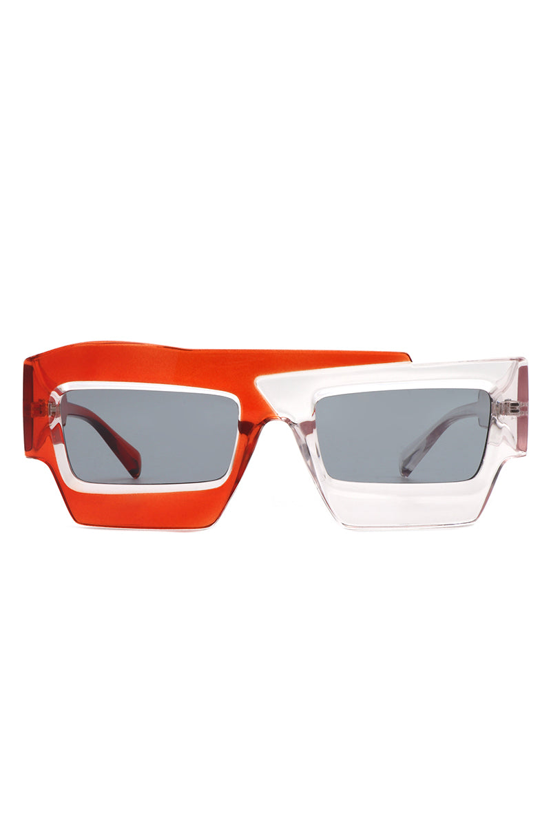 Brynden - Futuristic Square Irregular Flat Top Two-Tone Sunglasses-2