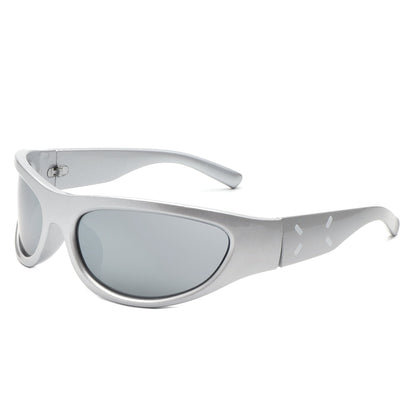 Kaelos - Rectangle Wrap Around Oval Sports Sunglasses-4