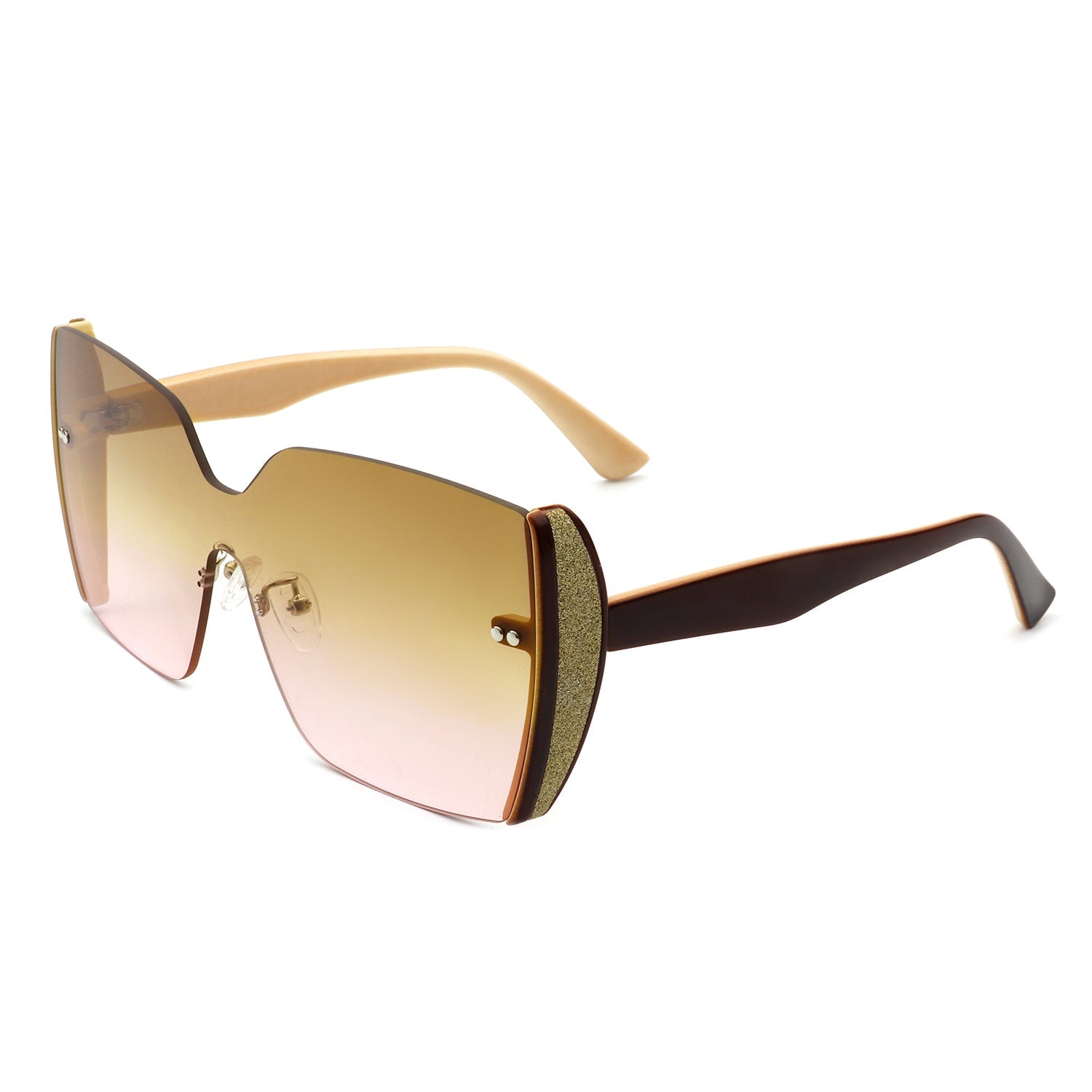 Xanadune -  Square Oversize Half Frame Tinted Retro Fashion Women Sunglasses-6