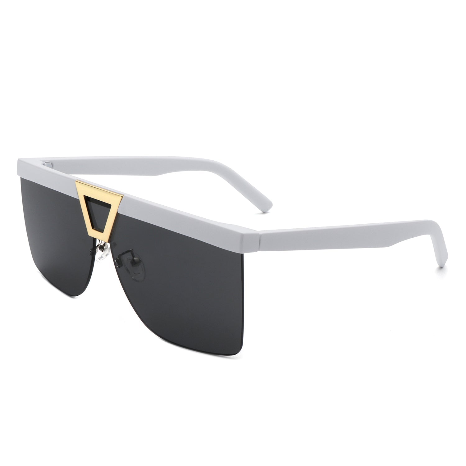 Starview - Oversized Half Frame Tinted Square Sunglasses-7