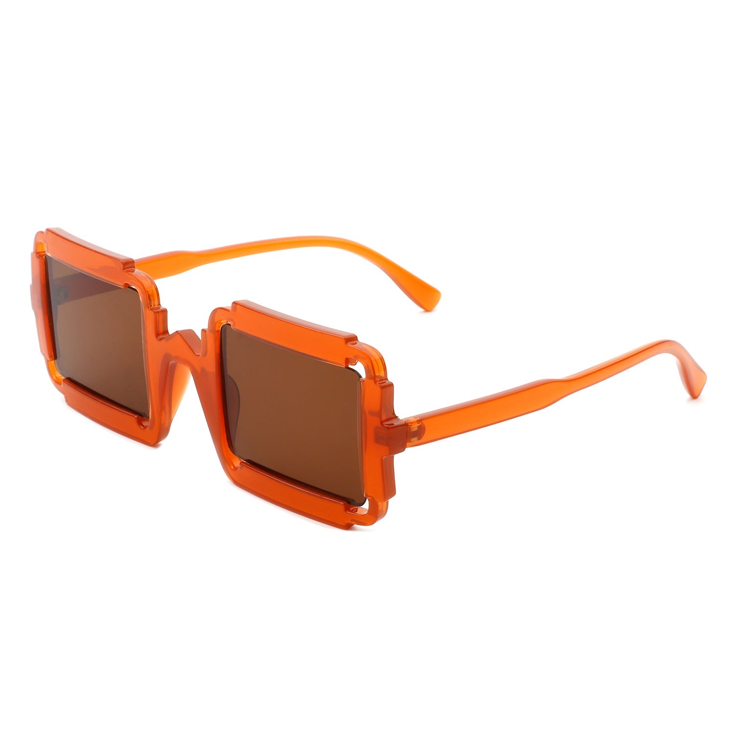 Luminite - Square Retro Irregular Frame Futuristic Fashion Tinted Sunglasses-0