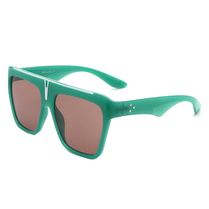 Kallias - Oversize Square Flat Top Large Fashion Women Sunglasses-9