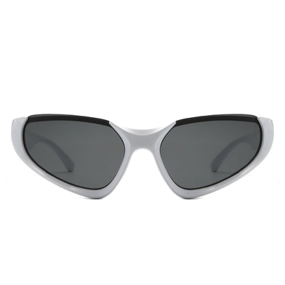 Dazzling - Rectangle Retro Fashion Wrap Around Sunglasses-10