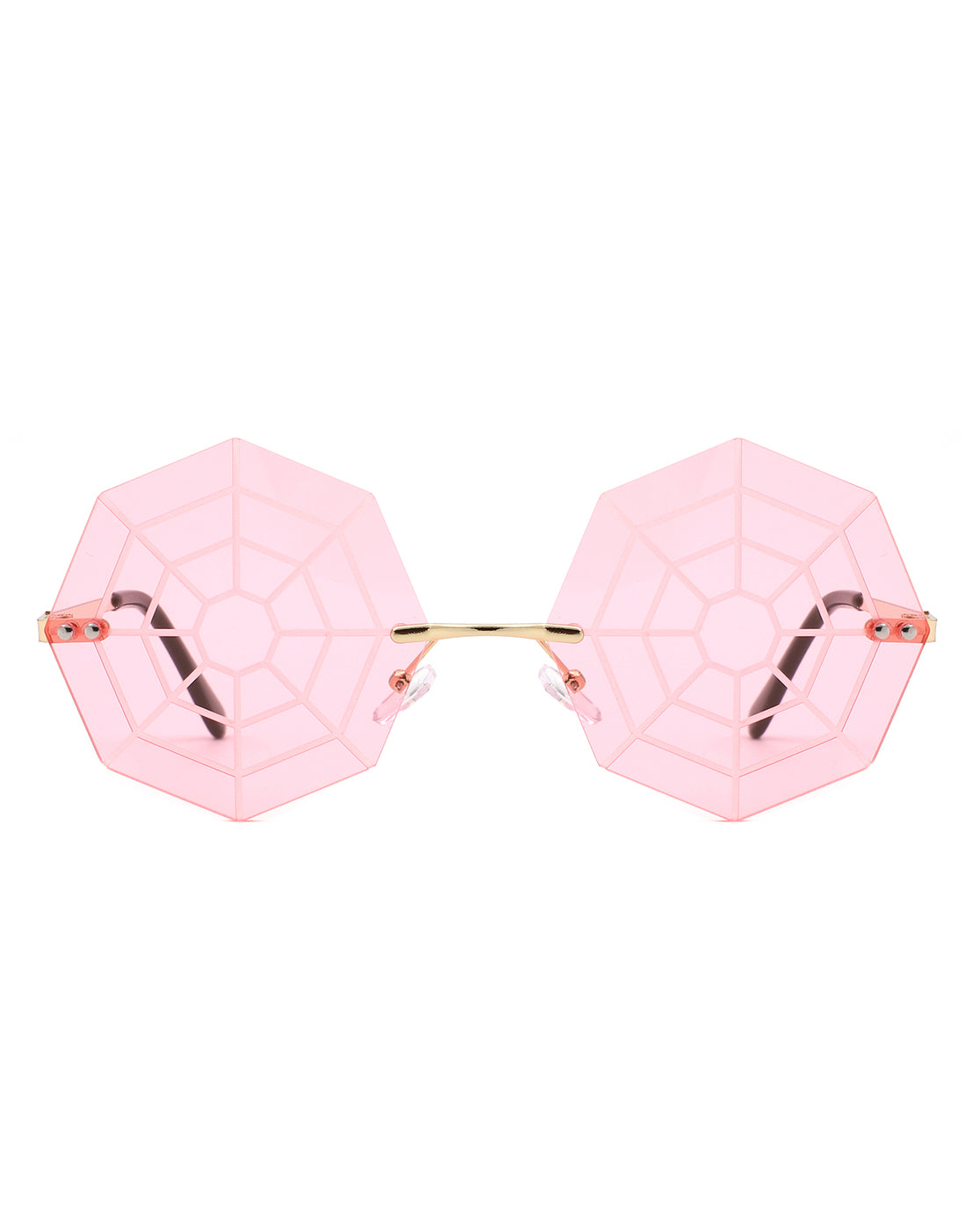 Vaelin - Cramilo Geometric Spider Web Tinted Colored Sunglasses - Round Frame Unisex Sun Glasses - UVA & UVB Protection Polycarbonate Lens Eyewear-11