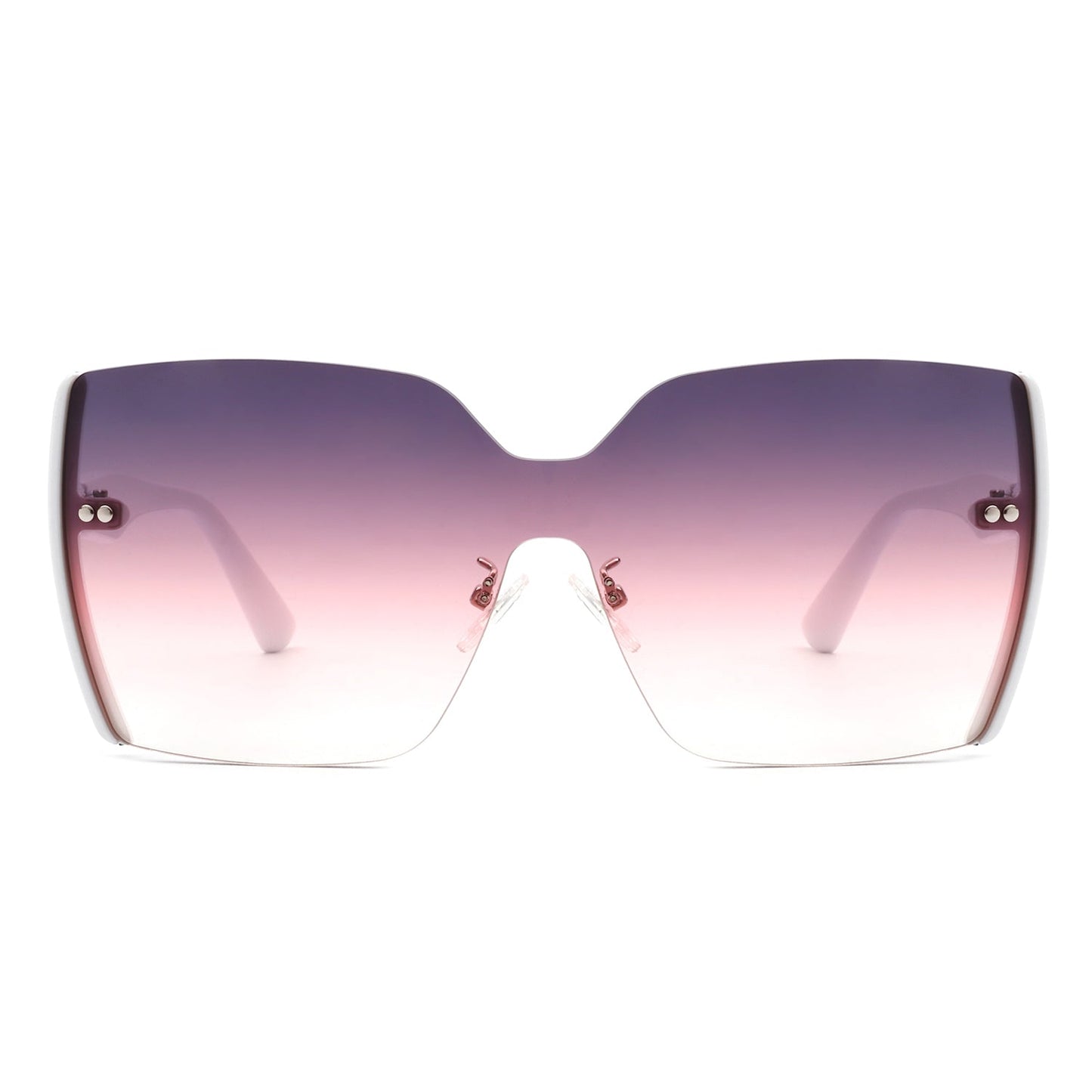 Xanadune -  Square Oversize Half Frame Tinted Retro Fashion Women Sunglasses-11