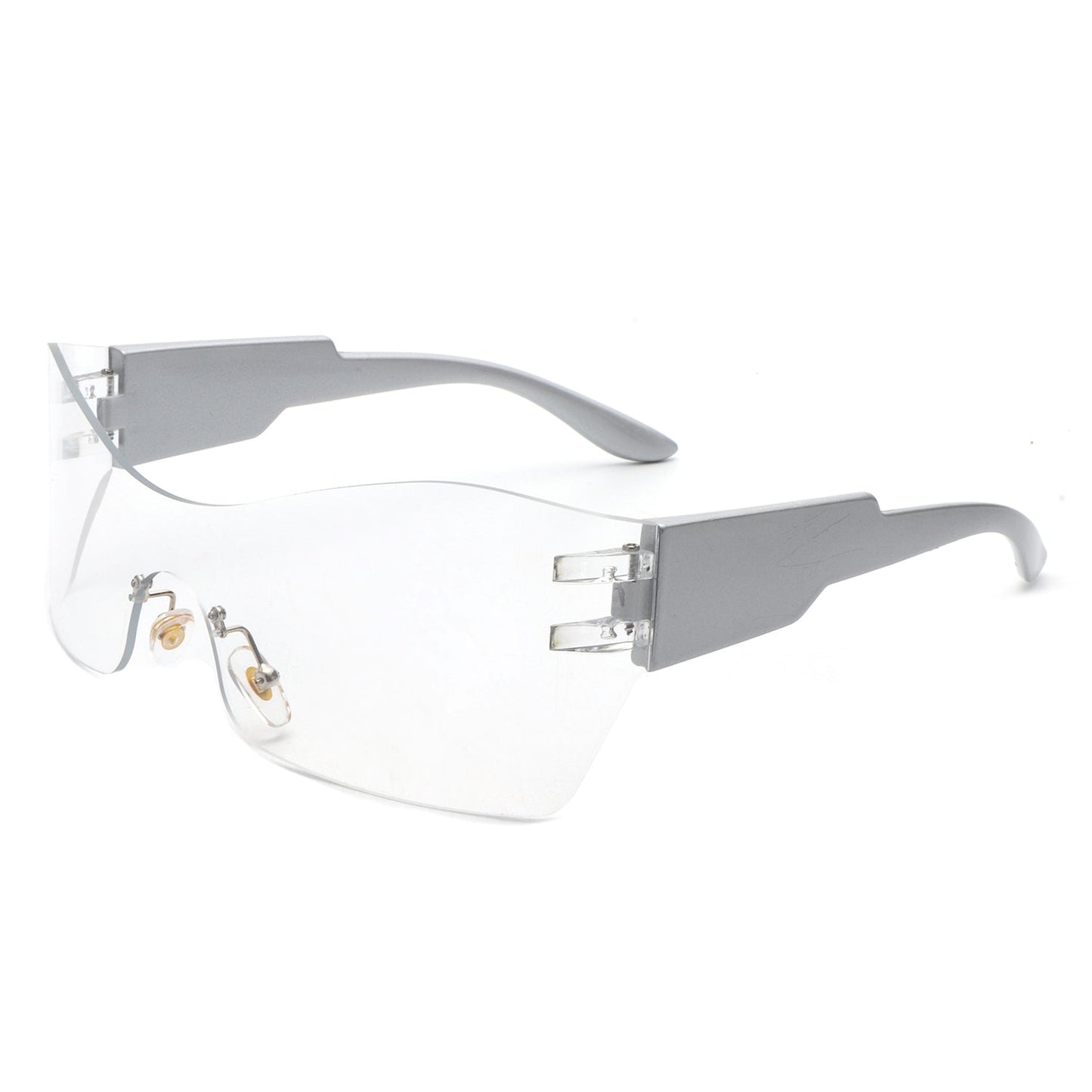 Sable - Futuristic Square Mirrored Flat Top Wrap Around Sunglasses-10