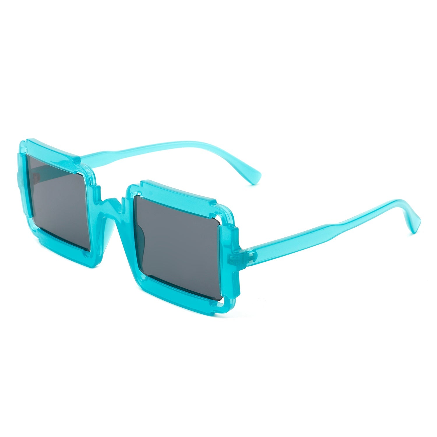 Luminite - Square Retro Irregular Frame Futuristic Fashion Tinted Sunglasses-10