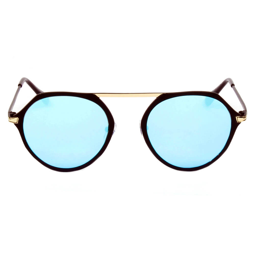 DRESDEN | Modern Flat Top Slender Round Sunglasses-7