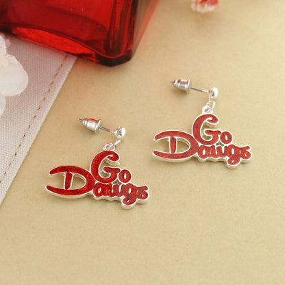 Georgia Bulldogs Slogan Earrings