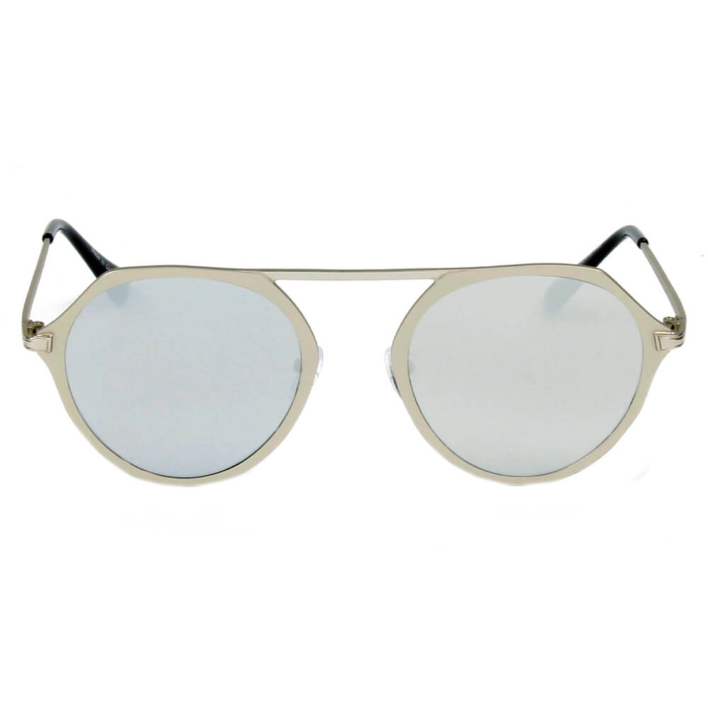 DRESDEN | Modern Flat Top Slender Round Sunglasses-9