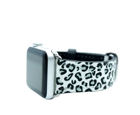 White Leopard Apple Watch Band