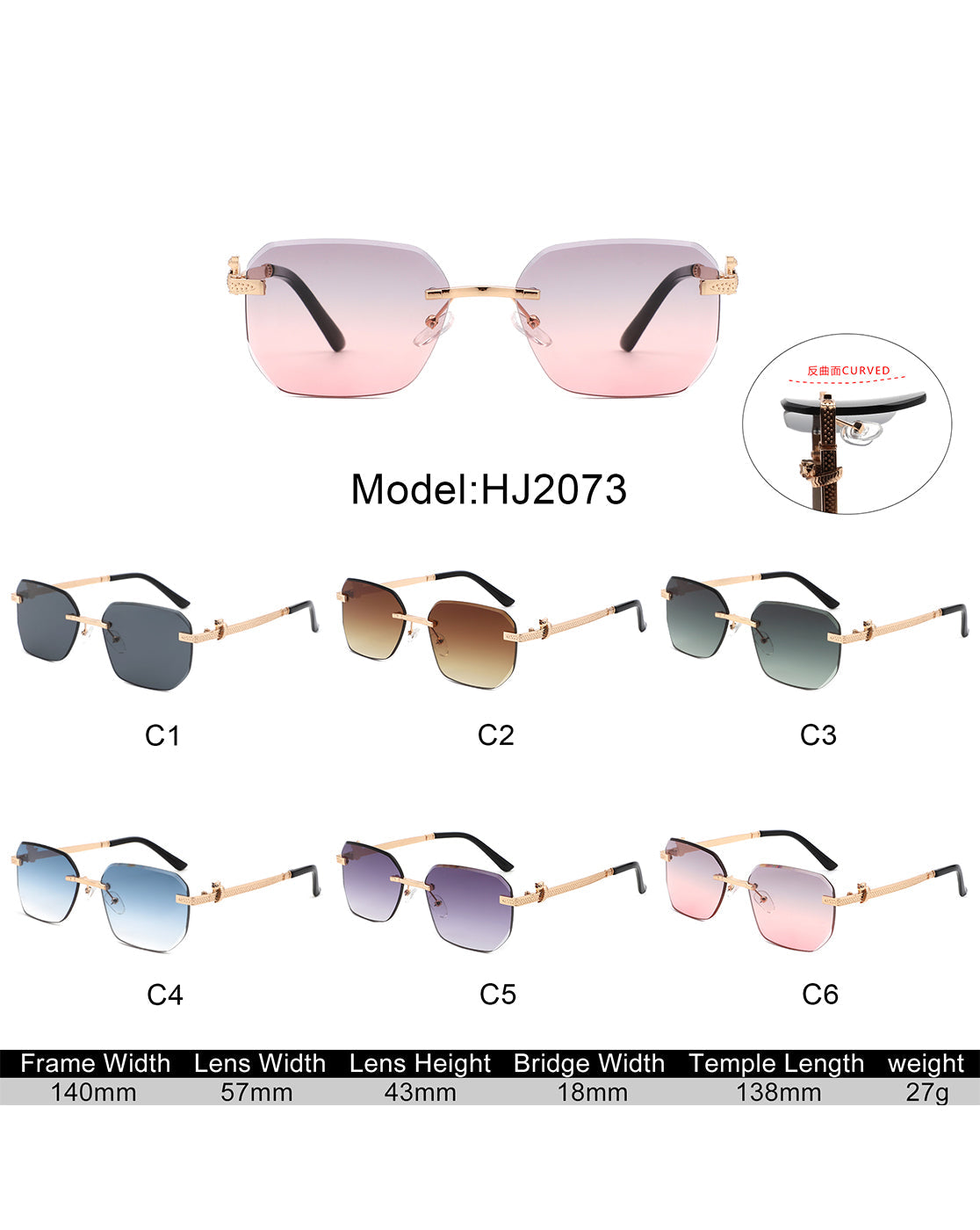 Solar - Cramilo  Rimless Rectangle Tinted Sunglasses - Square Frame Unisex Sun Glasses - UVA & UVB Protection Polycarbonate Lens Eyewear-12