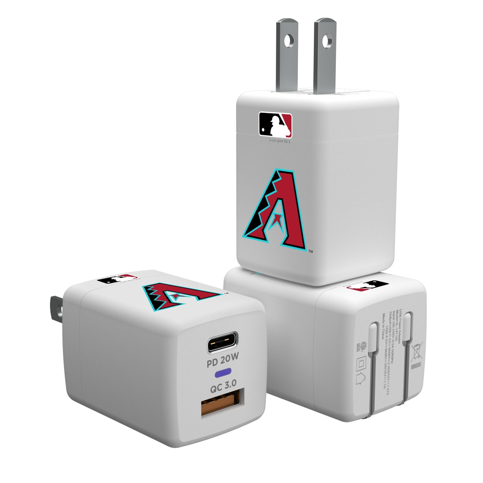 Arizona Diamondbacks Insignia USB A/C Charger-0