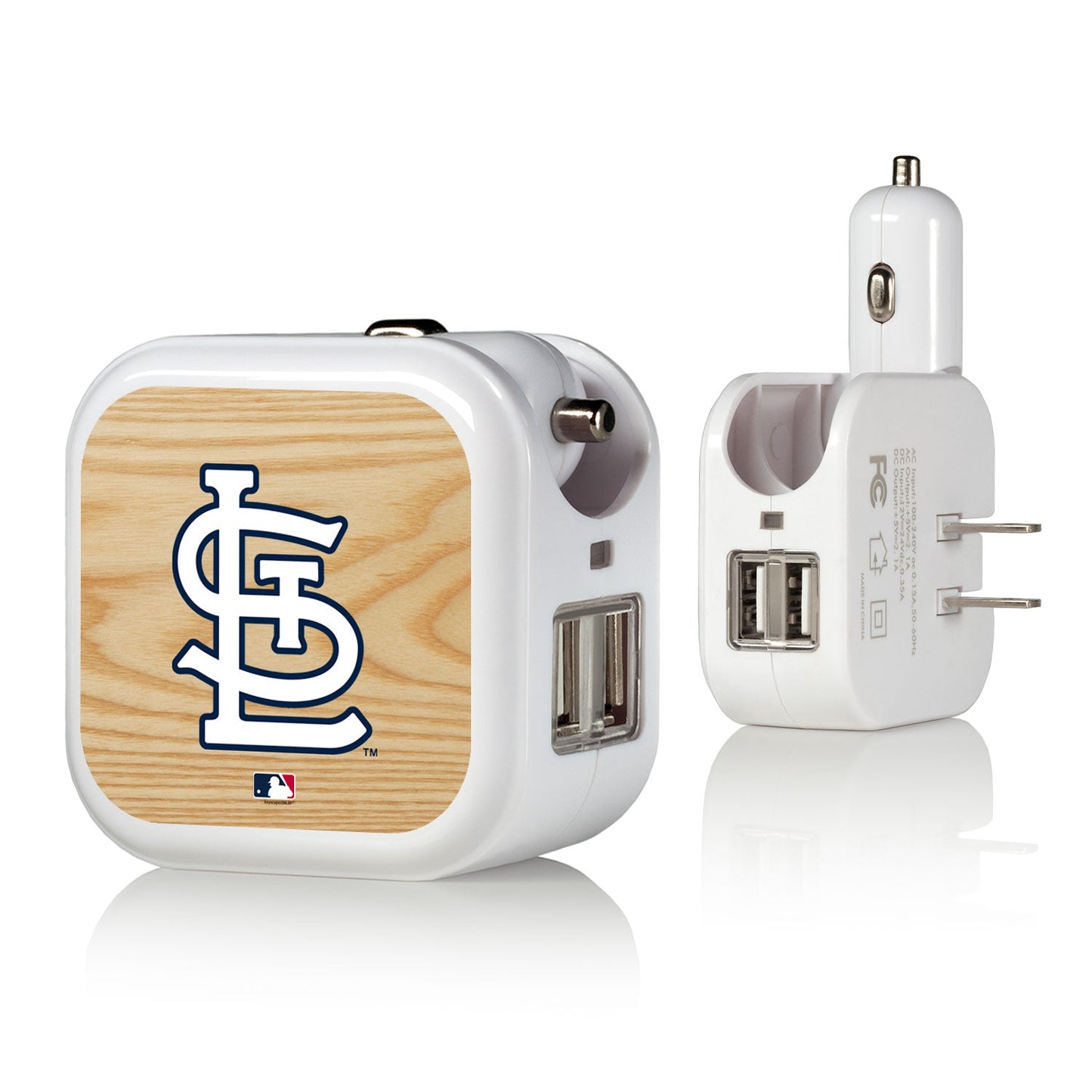 St Louis Cardinals Wood Bat 2 in 1 USB Charger-0