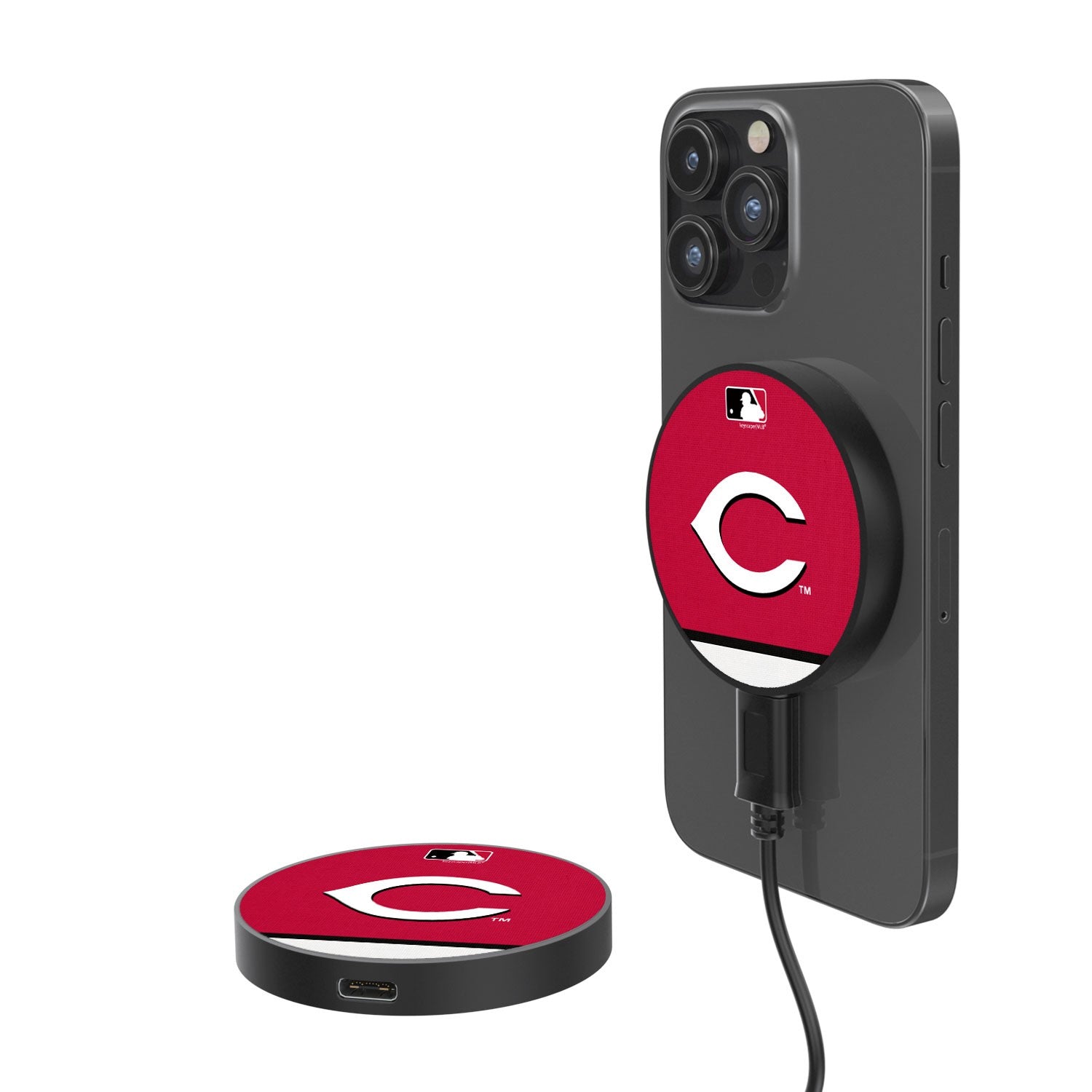 Cincinnati Reds Stripe 15-Watt Wireless Magnetic Charger-0