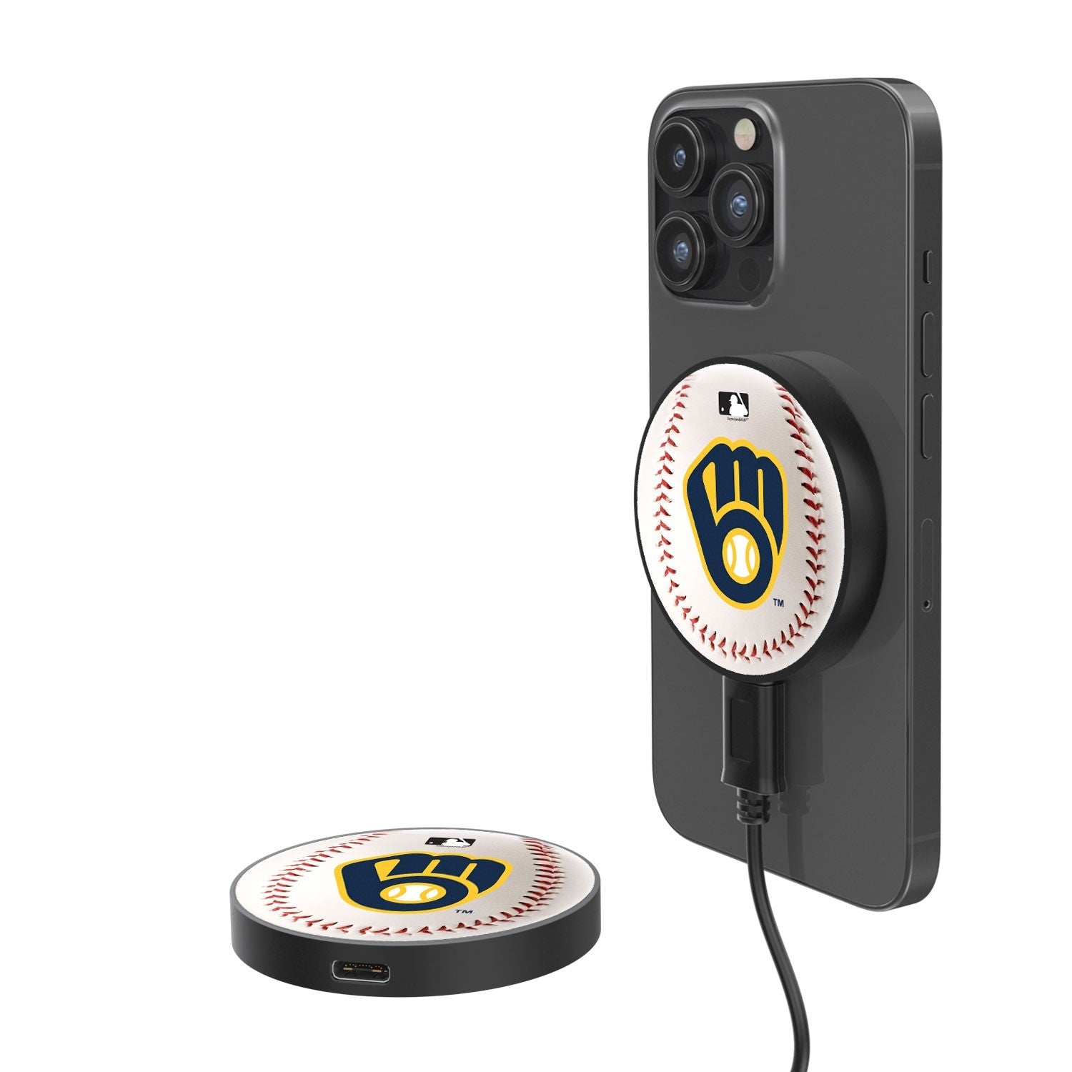 Milwaukee Brewers Baseball 15-Watt Wireless Magnetic Charger-0